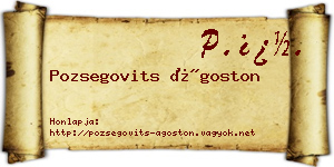 Pozsegovits Ágoston névjegykártya